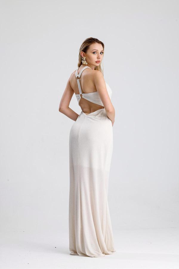 Sense Halka Detayli Abiye Elbise Ekru Elb14716
Elb14716 - Image 1