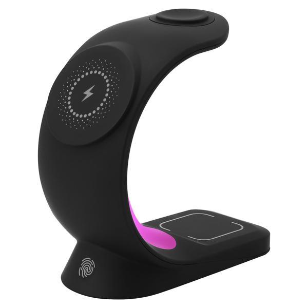 S-Link Sl-Cw20 Telefon, Saat, Kulaklık Uyumlu 15W Siyah Rgb Kablosuz Şarj Cihazı - Image 1