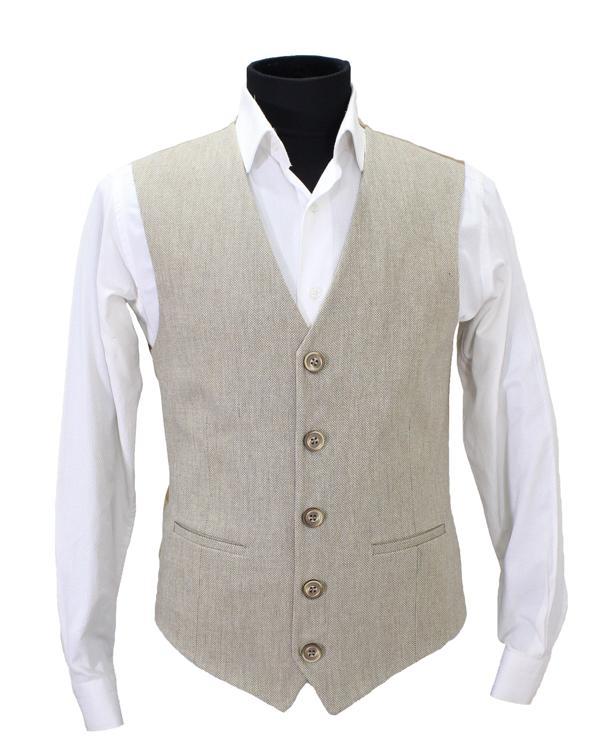 MENTOR REGALO ERKEK YELEK V YAKA BEJ KALIN KUMAŞ, REGULAR FİT 50479 - Image 1