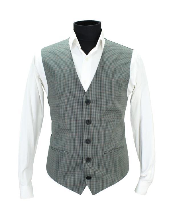 MENTOR REGALO ERKEK YELEK V YAKA YEŞİL EKOSE REGULAR FİT. 50617 - Image 1