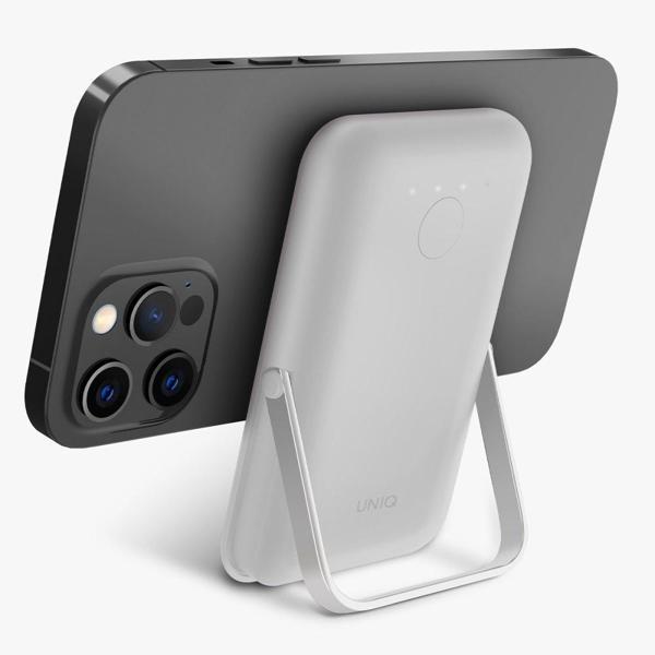 Uniq Hoveo 5.000mAh Manyetik Standlı Powerbank - Açık Gri - Image 1