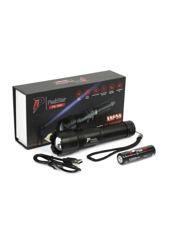 Ps-1600 Süper Parlak Led Zoomlu 5 Mod Su Geçirmez Profesyonel Kamp Bekçi Avcı Feneri - Image 1