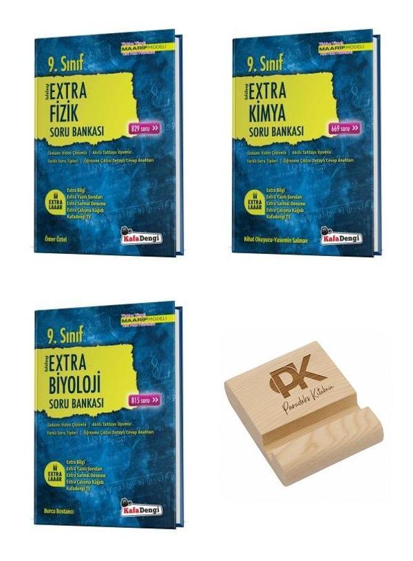 Kafa Dengi 9. Sınıf Maarif Ekstra Fizik Kimya ve Biyoloji Soru Bankası 3lü Set + Telefon Standı - Kafa Dengi - Image 1