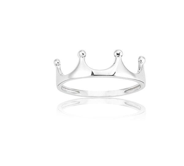 Gümüş Yüzük - Kral Tacı Modern Tasarım 925 Ayar Taşsız Gümüş Yüzük-Hediye Taşsız Kadın Gümüş Yüzük - Image 1