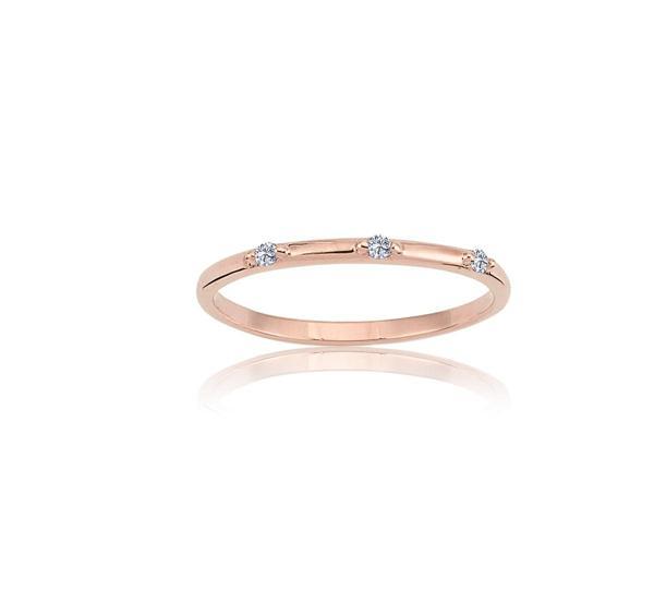 Gümüş Yüzük - Üç Taş Minimal Evlilik Alyansı-925 Ayar Üç Taş Gümüş Hediye Yüzük-Gümüş Alyans Yüzük - Image 1