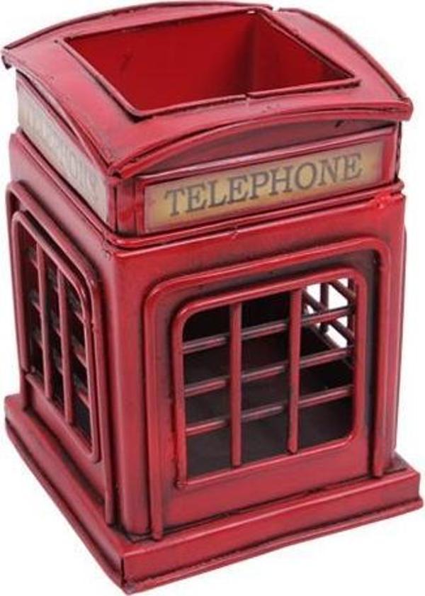Dekoratif Metal Londra Telefon Kulübesi Kalemlik Vintage Hediyelik - Image 1