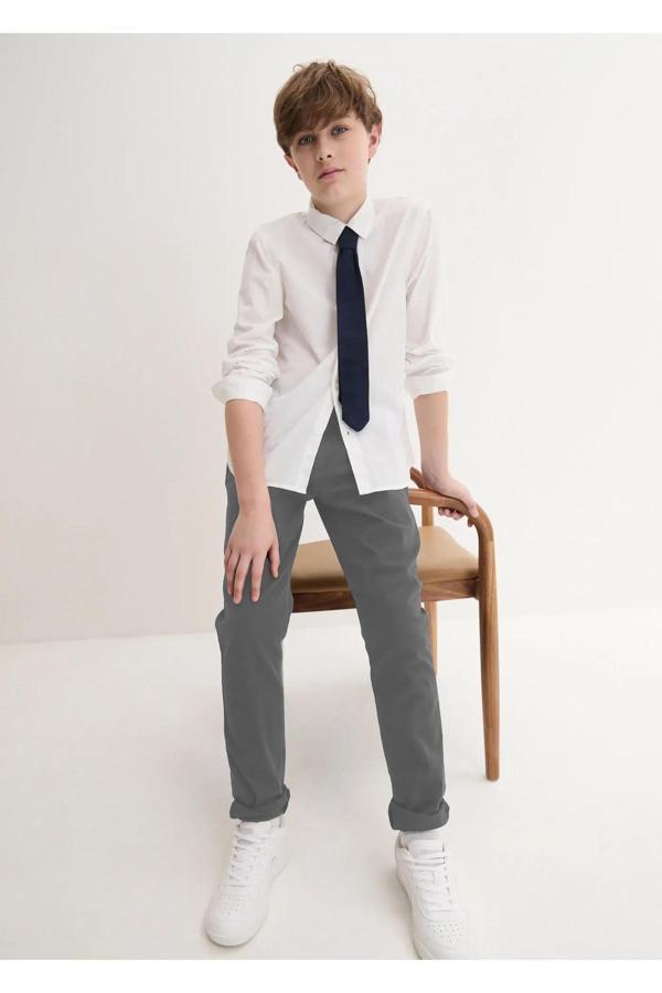 Yakamel Çocuk Günlük Ve Okul Kullanımı İçin Beli Lastikli Premium Pantolon - Image 1