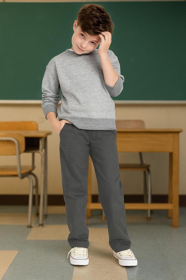 Yakamel Çocuk Serj Likrasız Eşofman Belli Klasik Okul Pantolonu - Image 1