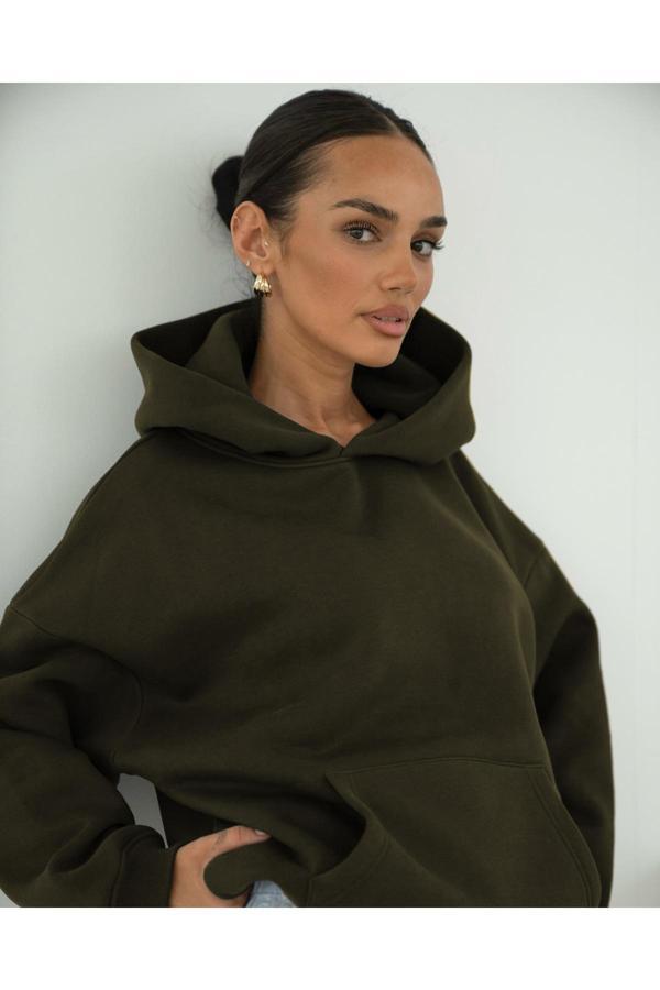 Yakamel Basic Baskısız Düz Okul Sweatshirt - Image 1