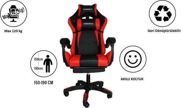 Fashcolle Dynamic Masajlı Kırmızı-Siyah Oyuncu Koltuğu - Image 1