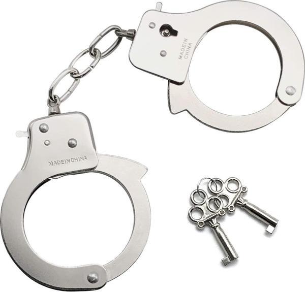 Parti Aksesuar Anahtarlı Oyuncak Metal Kelepçe Polis Kelepçesi - Image 1