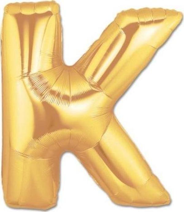 Parti Aksesuar K Harf Folyo Balon Altın Renk  40 inç - Image 1
