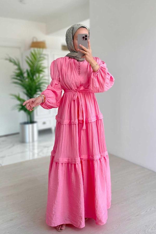 Sicilya Elbise - Pembe - Image 1