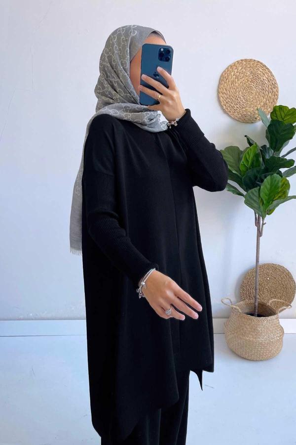 Mira Merserize Tunik - Siyah - Image 1