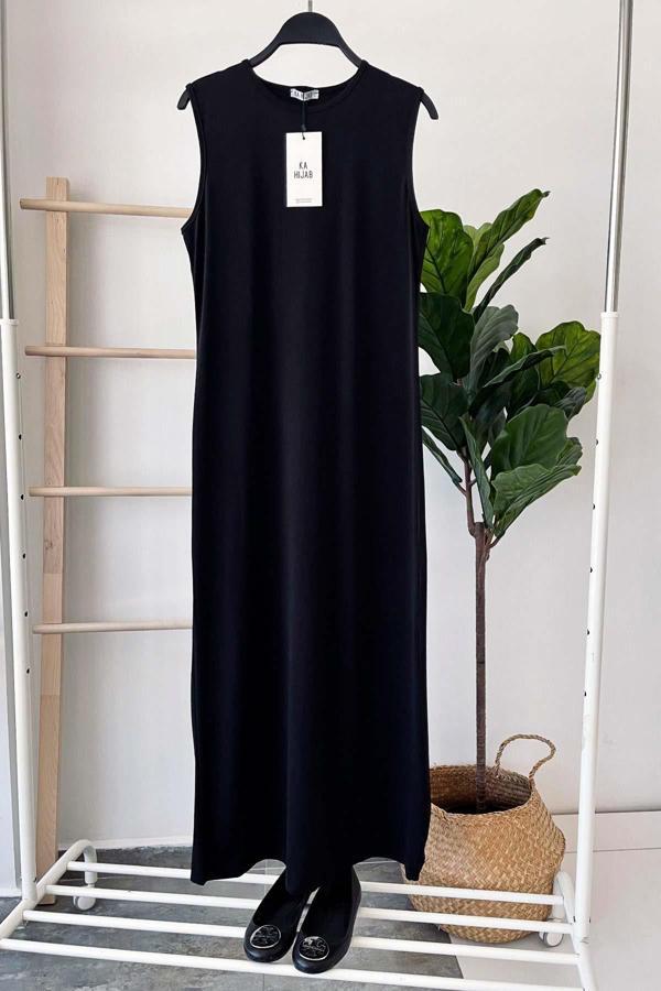 Sandy Kolsuz Elbise - Siyah - Image 1