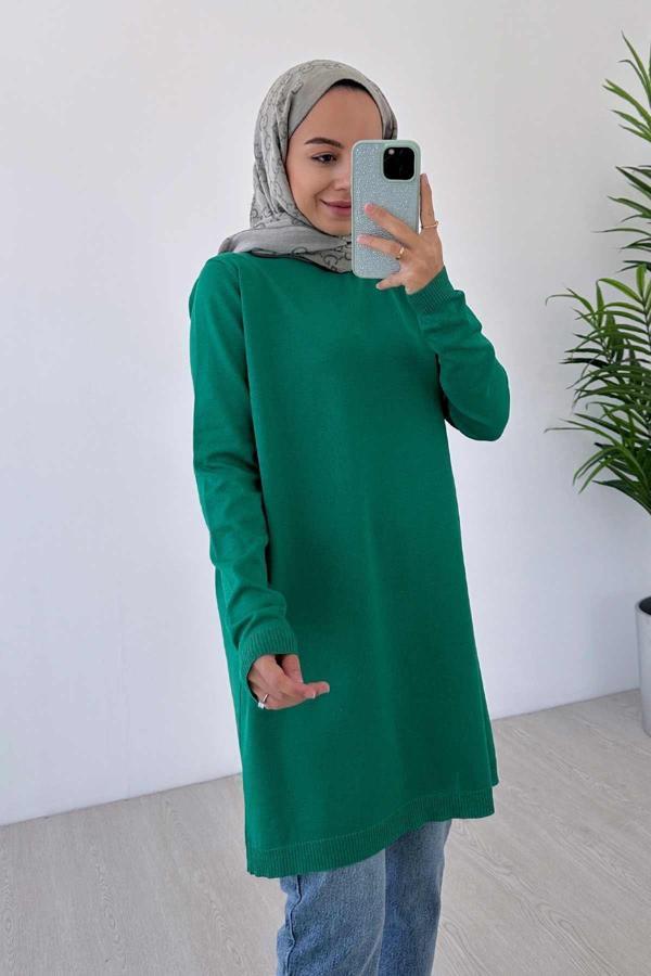 Basic Merserize Tunik - Yeşil - Image 1