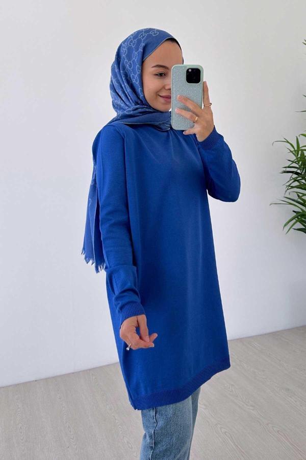 Basic Merserize Tunik - Saks Mavi - Image 1