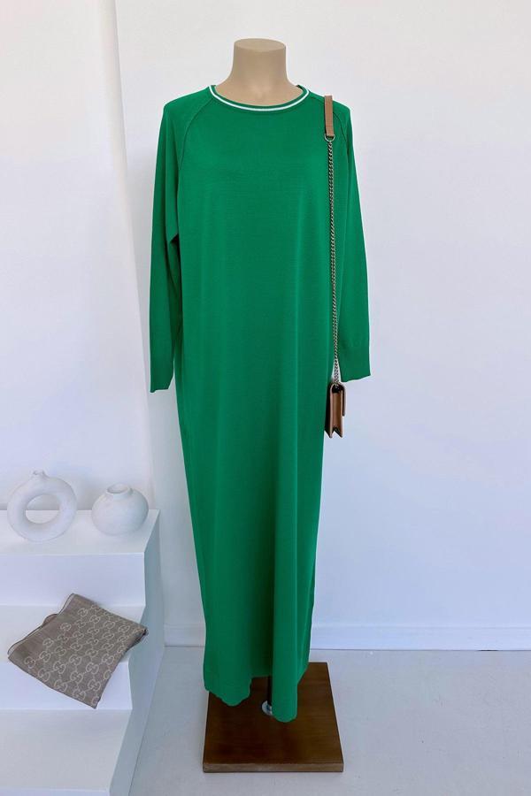 Reglan Merserize Elbise - Yeşil - Image 1