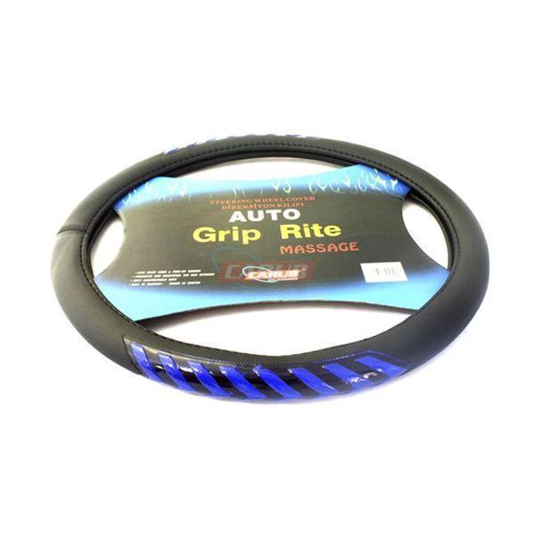 CARUB DİREKSİYON KILIFI 38CM SİYAH-MAVİ FOSFORLU - Image 1