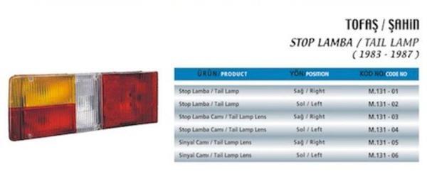 STOP LAMBA 85M.FIAT DKŞ DOĞAN-ŞAHİN SOL - Image 1