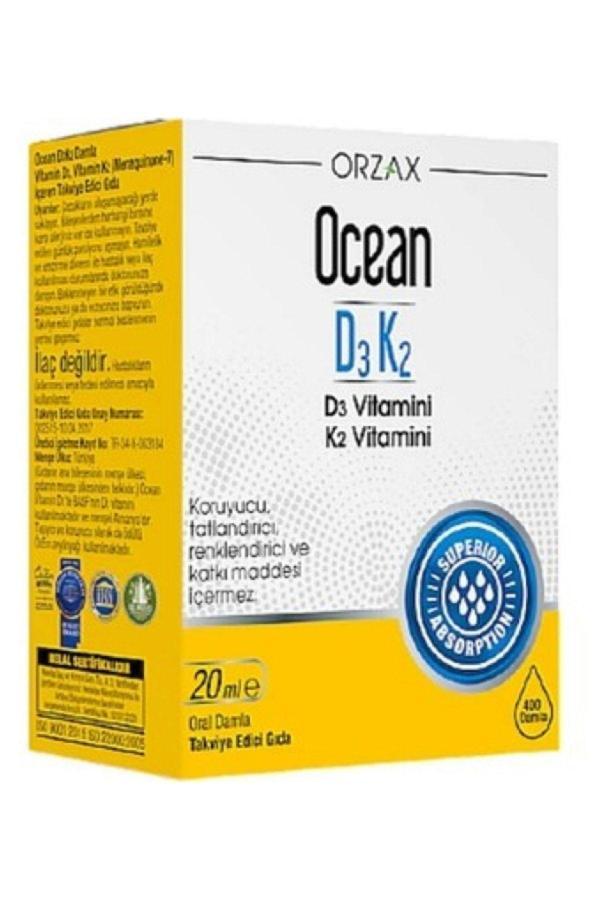 Orzax Ocean D3K2 Vitamin Damla 20 ml (Glutensiz) - Image 1