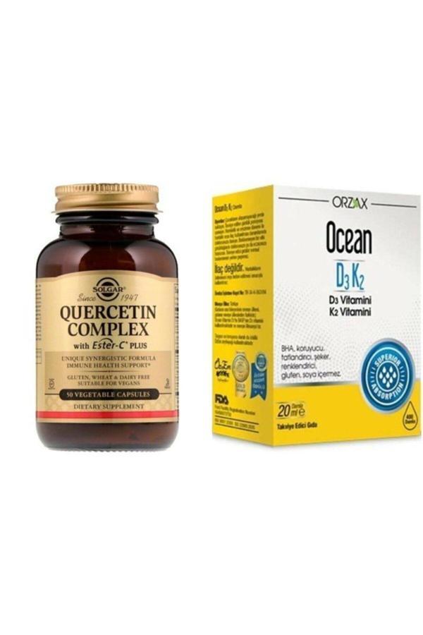 Solgar Quercetin Complex With Ester-c Plus 50 Tablet+ocean D3k2 Damla 20 Ml - Image 1