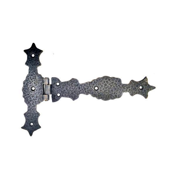 Antika Tarz Dekoratif Pirinç Kuyruklu Zambak Menteşe - 175x248 mm, Oksit - Image 1