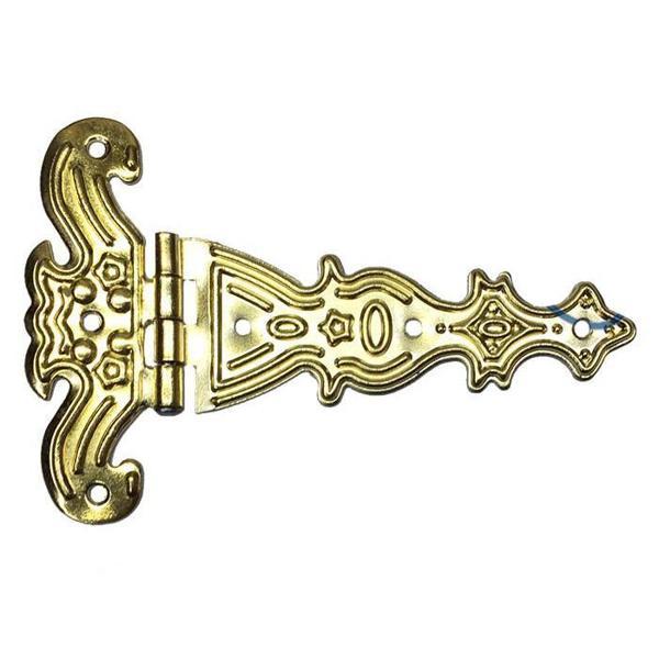 Dekoratif, Sac Tek Kuyruklu Menteşe - 69x102 mm, Büyük, Sarı, 1 Adet - Image 1