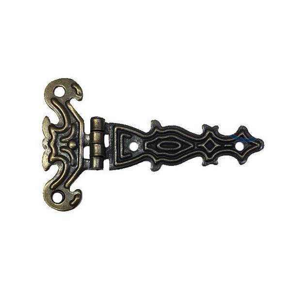 Dekoratif, Sac Tek Kuyruklu Menteşe - 40x68 mm, Küçük, Antik, 1 Adet - Image 1