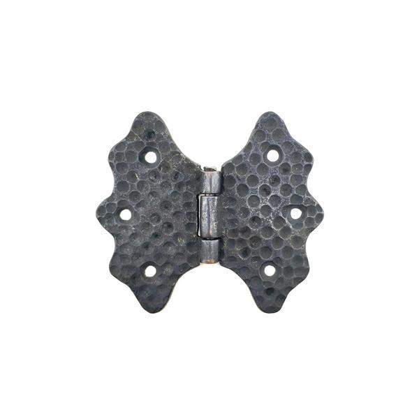 Antika Tarz Dekoratif Pirinç Kelebek Menteşe - 92 mm, Oksit - Image 1