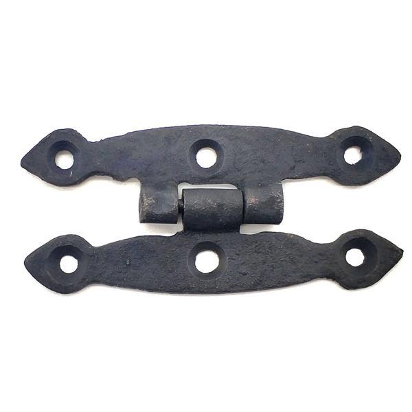 Antika Tarz Dekoratif Pirinç Dar Menteşe - 75x39 mm, Oksit - Image 1