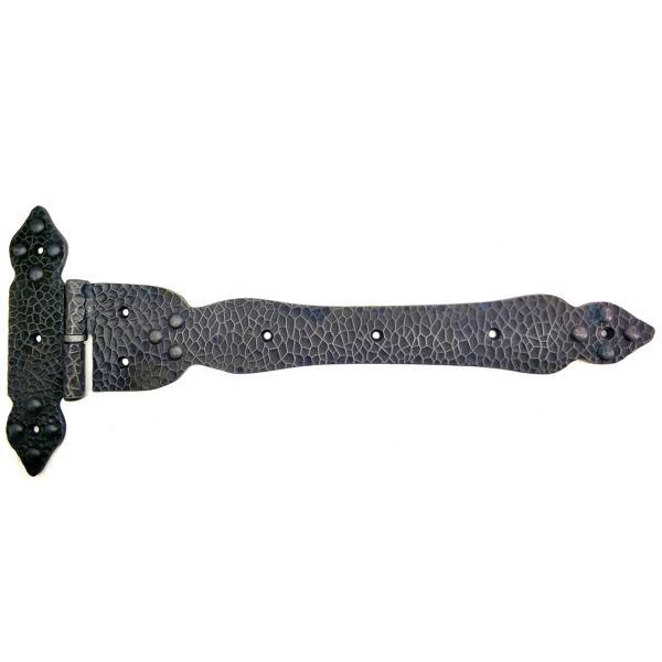 Antika Tarz Dekoratif Pirinç Kuyruklu Yönlü Dövme Menteşe - Battal, Oksit - Image 1