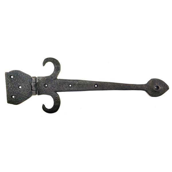 Antika Tarz Dekoratif Pirinç Kuyruklu Çanak Menteşe - 137x390 mm, Oksit - Image 1