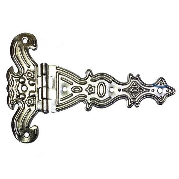 Dekoratif, Sac Tek Kuyruklu Menteşe - 69x102 mm, Büyük, Nikel, 100 Adet - Image 1