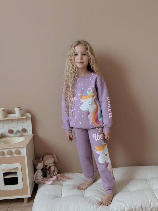 KIZ ÇOCUK UNİCORN MODELLİ 3 İPLİK TAKIM - Image 1