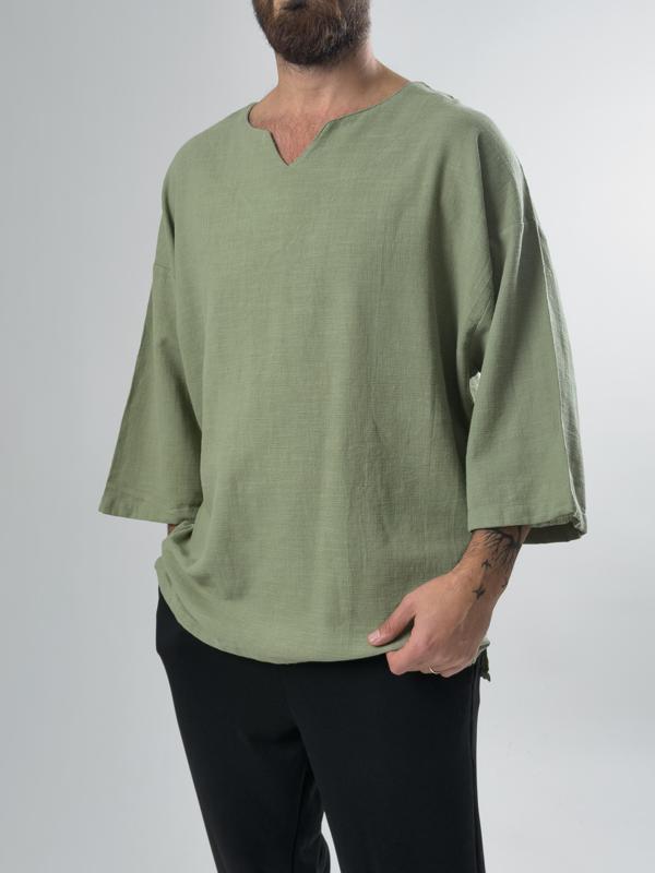 Armut Yaka Fakir Kol Erkek Yeşil T-Shirt COC2612 - Image 1