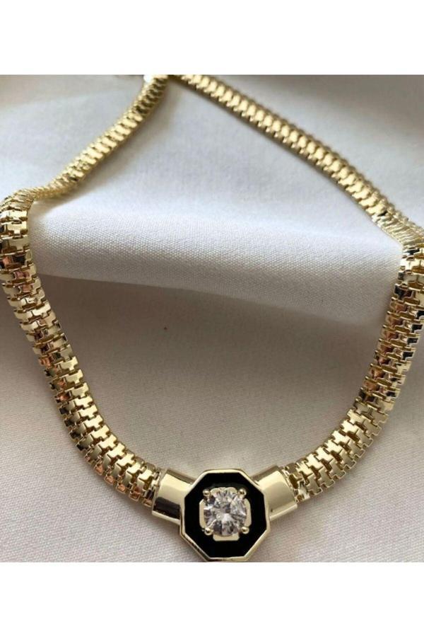 Gülnar Bijuteri Sereny Sarıkya Leyla Model Taşlı Kolye - Image 1