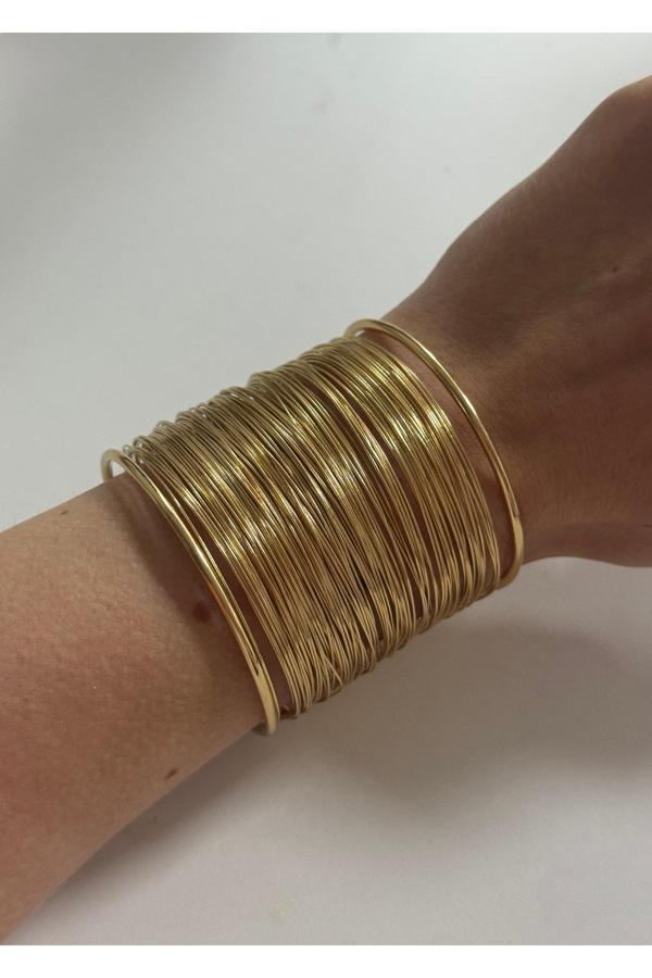 Gülnar Bijuteri Çoklu Görünüm Tel Gold Bilezik Bileklik - Image 1