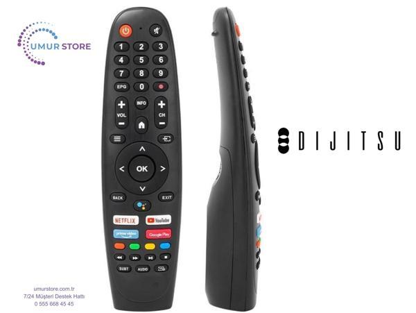 Dijitsu 43DS9800 Uyumlu Mikrofonlu Android Televizyon Kumandası - Image 1