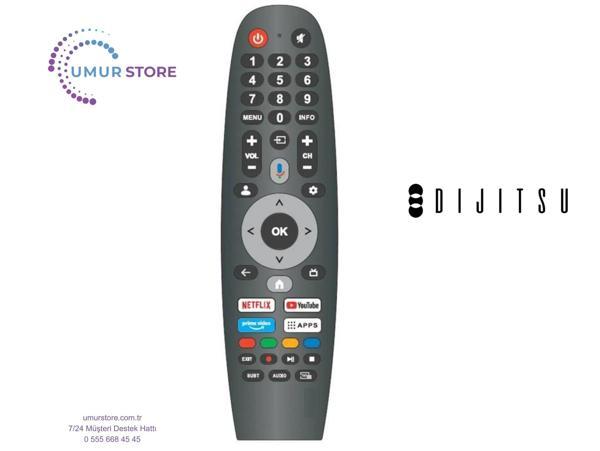 Dijitsu Uyumlu Model 65DQ38000 Mikrofonlu Google Smart Televizyon Kumandası - Image 1