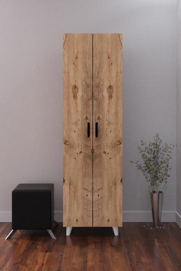 8 Rafli 2 Kapaklı 16r Çok Amaçlı Ayakkabı Dolabı Atlantik Çam - Image 1