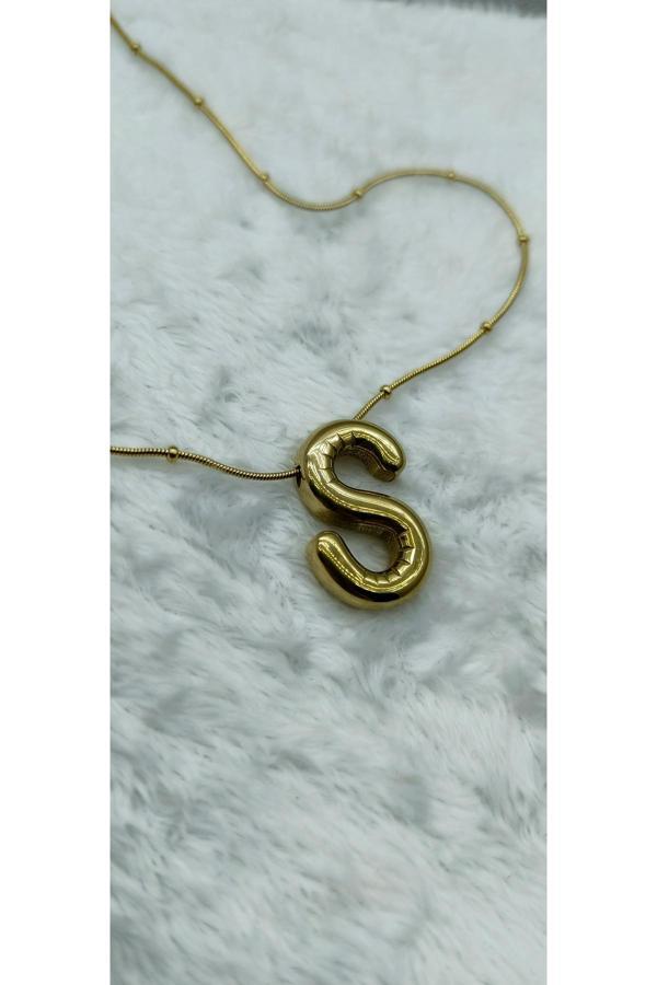 Feroniagold S Harfi Çelik Kolye - Image 1