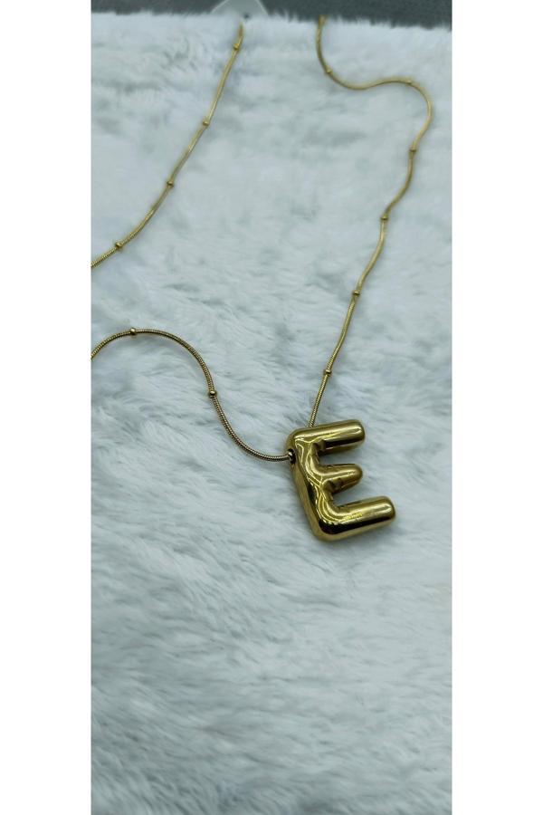 Feroniagold E Harfi Çelik Kolye - Image 1