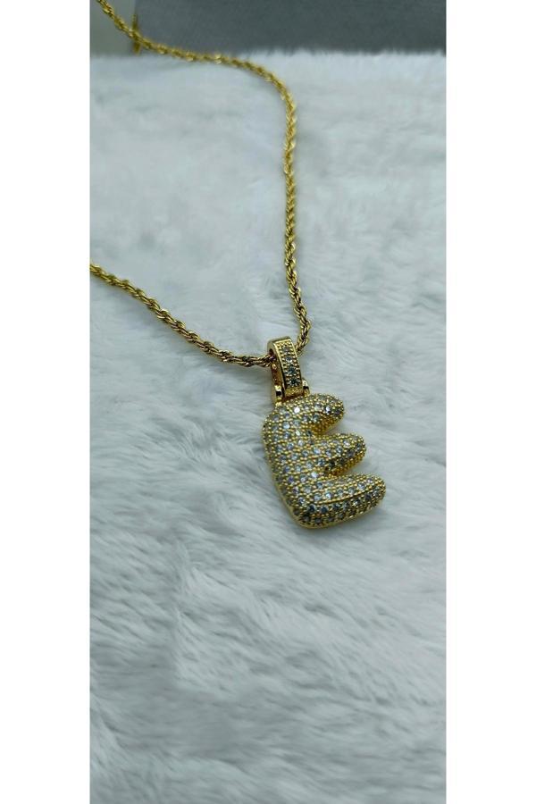 Feroniagold E Taşlı Harf Kolye - Image 1