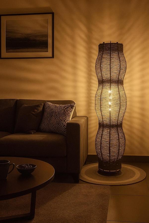 Bohem,Ahşap,Jüt,Hasır,Rustik,Modern,Doğal El YApımı Lambader 135*32 - Image 1