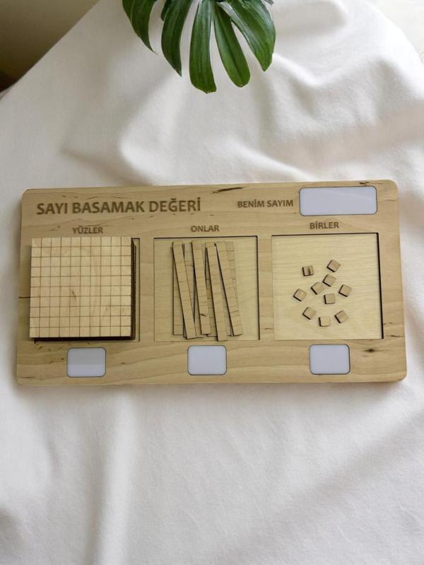 Ahşap Basamak Değeri Öğrenme Seti, Sayı ve Basamak Değeri Kavramı, Montessori Matematik Öğrenimi - Image 1