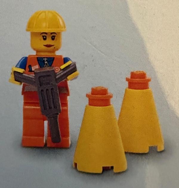 Lego Minifigür Orange Vest with Safety Stripes trn145 - Image 1