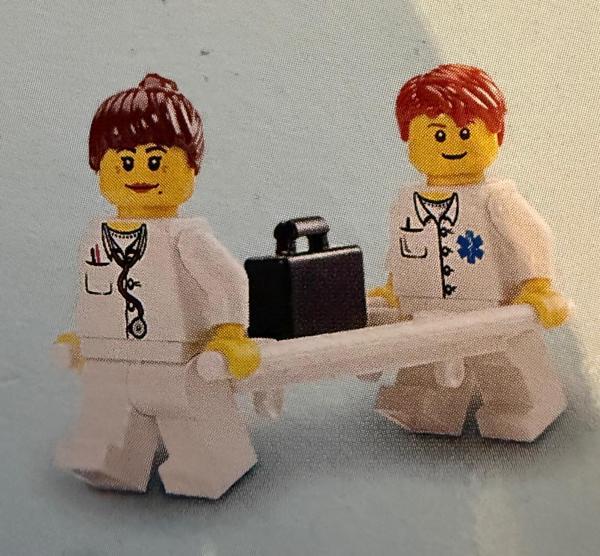 Lego Minifigür Doctor - EMT Star of Life Button Shirt doc035a/doc036 - Image 1