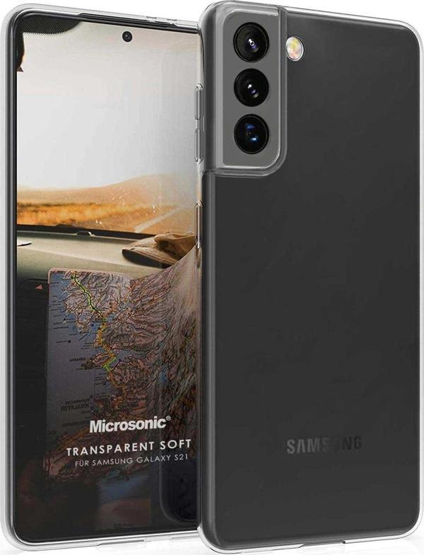 Microsonic Samsung Galaxy S21 FE Kılıf Transparent Soft Beyaz - Image 1