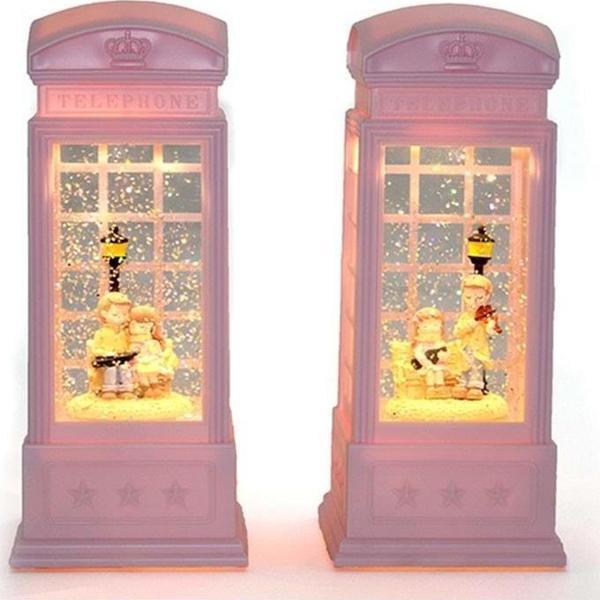Telefon Kulübeli Kar Küresi Dekoratif Hediyelik - Image 1